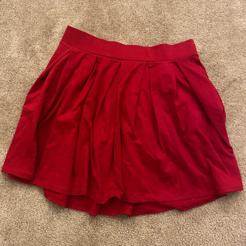 Red Ribbed skirt